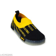 Coolz Kids LED Light Shoes Blink-4 Black Yellow for Boys and Girls 1-4 yrs