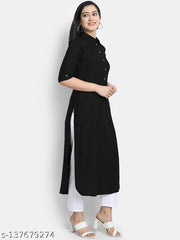 Women's Solid Rayon Kurtis