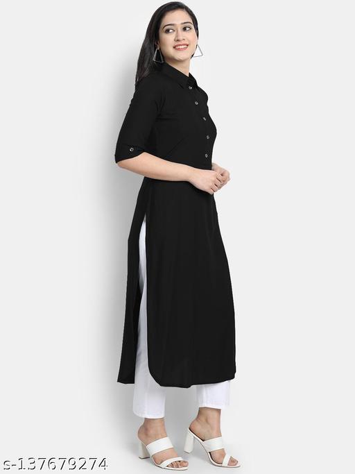 Women's Solid Rayon Kurtis