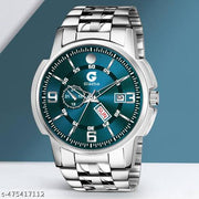 Day & Date Function Watch With Stainless Steel Chain Analog Watch - For Men