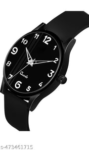 Black Case Designers Wrist Watches For Boy And Men Analog Watch - For Boys New Designers Stylish Dial Rubbers Strap Analog Wrist Watches For Boy And Me