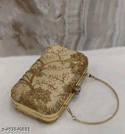Sky Wing Embroidered Minimalist Elegance Clutch: Sleek, Compact, and Fashion-Forward Design Handicraft Beautiful Sling Box womens Clutch Bag Purse For Bridal, Casual, Party, Wedding Fancy Unique Women Box Clutches With Free Handle