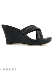 IKAGI Women Fashionable Comfort Wedge Heel Slip-on Sandal For Women & Girls
