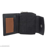 Wildauk  Women Black Artificial Leather Wallet  (5 Card Slots)