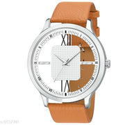 Csamon TG-GR-Open-lather-Beige Premium Quality lather Strap Designer Fashion Wrist Analog Watch - For Men