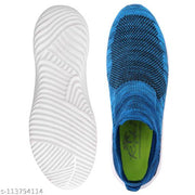 Fancy Sky Blue Synthetic Sports Shoes For Men