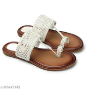New kolhapuri slim flats for women White