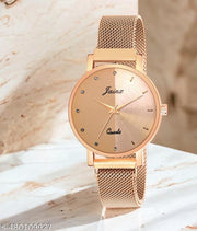 Jainx Rose Gold Mesh Chain Analog Watch for Women