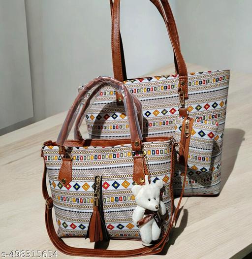 Premium Designer Handbag Combo Set for Women – Buy 1 Get 1 Free | Trendy Shoulder Bag, Tote Bag & Pouch | Stylish Ladies Handbag for Office, College, Party & Travel