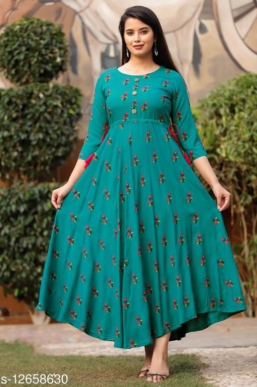 New Fancy Women's Floral Printed Rayon Comfortable Kurti