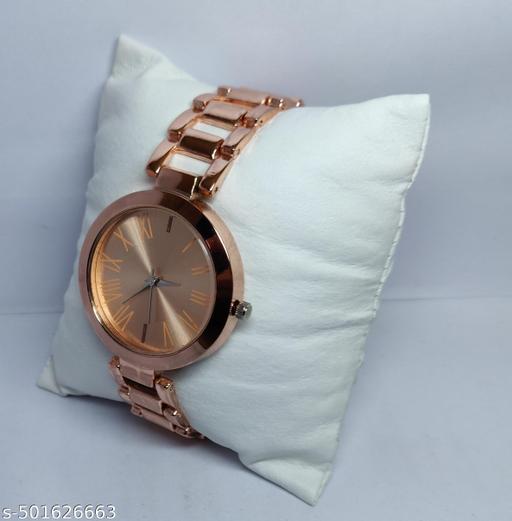 Trendy Roman Round Dial Attractive metal belt Analog Watches for Women