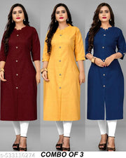 TIYA G COLLAR SOLID KURTI