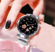 Women Magnet Belt watch with Necklace Chain Pendent for Women and Girls….freee