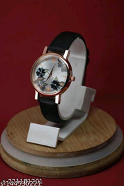 Endeavour Branded Flower Designer Round Dial with Multi-Colour Stylish Leather belt watch from Girl's and Women's