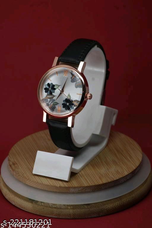 Endeavour Branded Flower Designer Round Dial with Multi-Colour Stylish Leather belt watch from Girl's and Women's