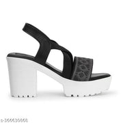 Kajmi Women Cross-Strap style Heel footwear wedges Block Chunky High Heel Ankle Elastic Strap Open Toe Sandl for women girls ledies