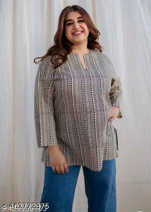 Girls Trending Rayon Printed Short Kurti