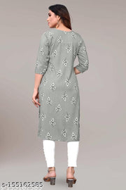 Polyster/Crepe fabric-Women Printed Kurtis