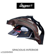 Snipper Waist Bag for Men Fanny Pack for Women Fanny Pack for Men Waist Bag for Women Chest Bag for Women Waist Pouch for Men Waist Bag for Boys Waist Bags for Girls Fanny Bag – Brown with golden chains