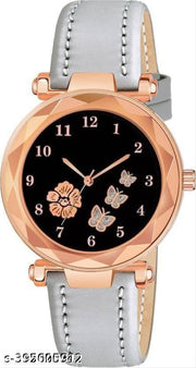 Flower Designer Leather Strap Women's and Girl's Watch Analog Watches And Free Gift
