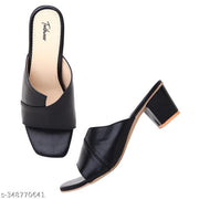 Heeled Sandals Square Toe Sandals Slip On Fashion Wedding Chunky Block Mule Heels for Women