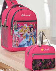 Good Quality Waterproof School bag Barbie And lunch bag Class (Nursery to 1st std)