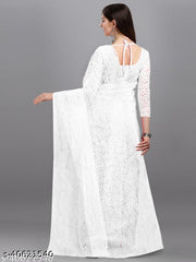 Ami White Rasal Saree 03
