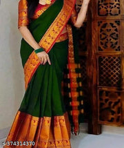 Narayanpet Pure cottonSilk saree with Running Blouse piece For Womens