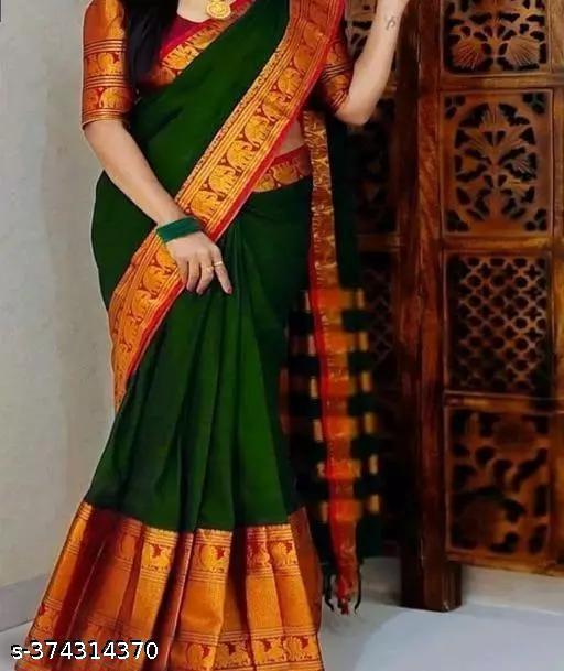 Narayanpet Pure cottonSilk saree with Running Blouse piece For Womens