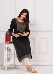 Women Embroidered Straight Kurta