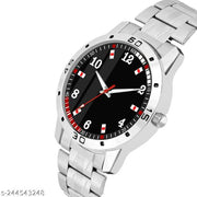 BLACK DIAL WITH STEEL & MATT FINISH BLACK  KING BRACELET ANALOG WATCH  - FOR BOYS