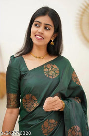 Kanjeevaram Banarasi Silk Jacquard Saree With Unstiched Blouse