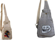Unisex Hemp Crossbody Bag, 14" H x 7.5" W, Eco-Friendly for Men & Women