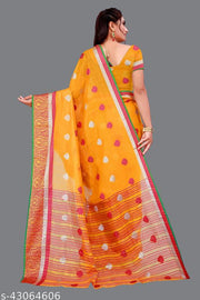 Bright and eye-catching checked pattern , Soft & Lightweight Fabric – Comfortable for long hours , Pallu with Tassels – Adds a stylish traditional touch, Traditional Weave Pattern – Perfect ethnic appeal , Easy to Drape – Suitable for all
