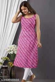 WOMEN PRINTED CRAPE A-LINE KURTI