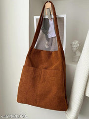 STOCK CLEARENCE SALE ORDER NOW !! Corduroy Washable Trio Bag | Reusable Bag | Corduroy Smart Carry Bag For Women And Girls