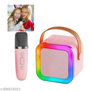 Wireless Mic, RGB LED Light Speaker, Rechargeable Battery, Multi-Mode Music System for Kids & Outdoor Party