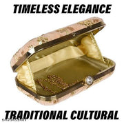 Rajasthani Party Clutch for Women Box Clutch with Golden Chain Sling Embroidery Bag