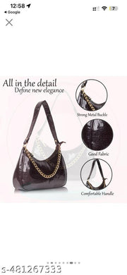 women fashion croco shoulder bags zip pocket canvas handbag bags for women(Black)