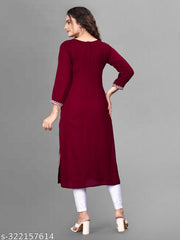 Women Embroidered Viscose Rayon A-line Kurta