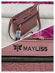Attractive women Peach PU sling bags/Small Sling bags/Premium PU leather sling bags for women/Full handwork bag/Party wear and wedding bag for women