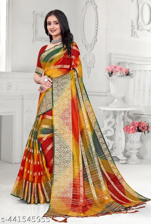 NEW FANCY ORGANZA SAREE  MULTY COLOUR SAREE