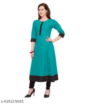 Yova Style Plain Cotton Anarkali Flared Kurti Kurta Dress For Women Ladies Solid Latest Party Wear Umbrella Midi Suit Batik Black Lace Border (Only Top Not With Dupatta or Pant)