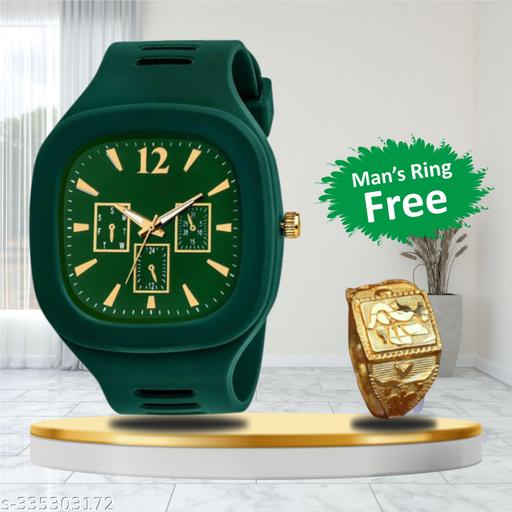 Green Miller Analog Watch With MOR Ring