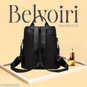 New Stylish & Aesthetic Black Backpack for Women/Girls College|School|Office|Travel|Party and Casual