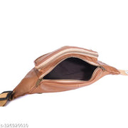 K London Real Leather Men Women Waist Bag Fanny Bag Travel Pouch Passport Holder (1240_tan)