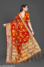 NEW FANCY ORGANZA SAREE  MULTY COLOUR SAREE