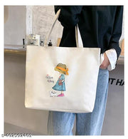 Tote Bags For Women Girls Canvas Handbag Zipper Large Capacity Fashion Bag for College Office - Nice Day Girl Print