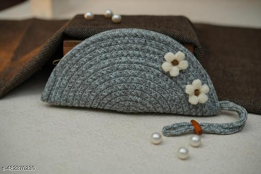 Ariya Decor Clutches Purses For Women Handmade Handbag For Women Bag For Casual And Party Wear Look, Beautifull Flower Look - (Light Grey)