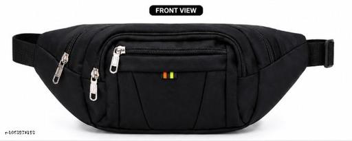 Travel Waist Bag for Men & Women | Adjustable Black Waist Pouch